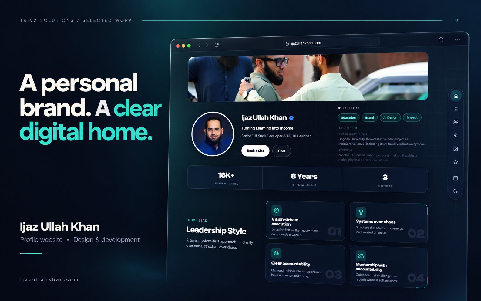 Personal Branding & Profile Website | Ijaz Ullah Khan · 1