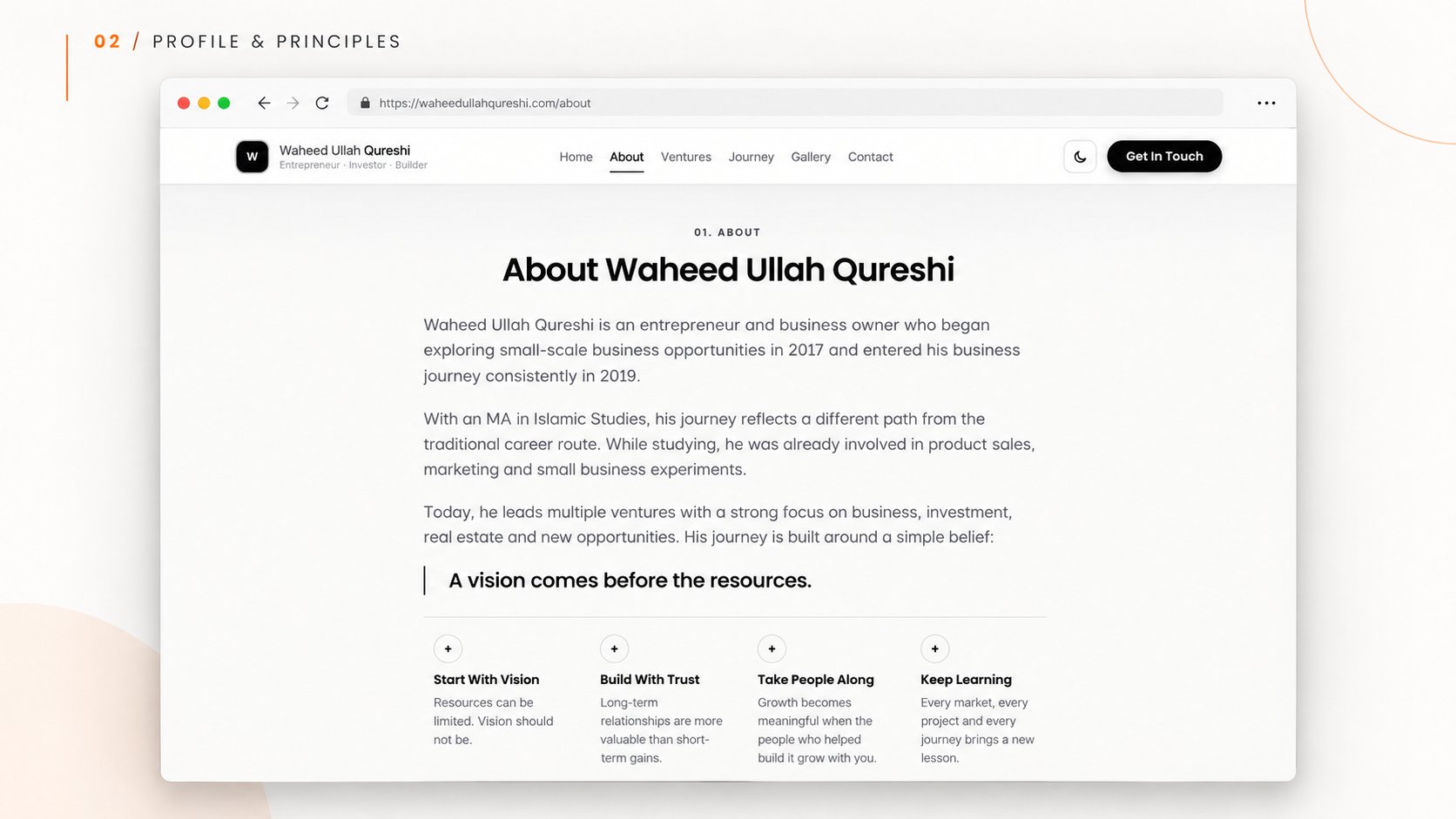 Waheed Ullah Qureshi | Entrepreneur & Business Profile · 9